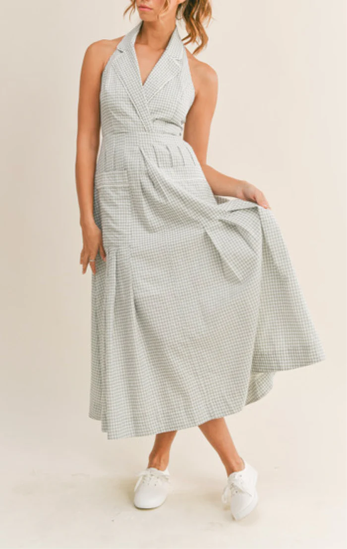 Sage Halter Midi Dress