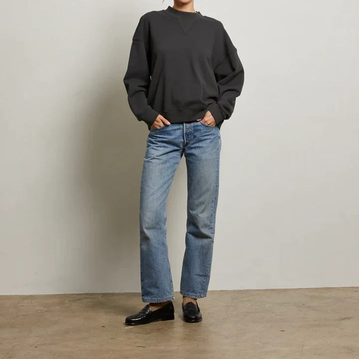 Vintage Black Blake French Terry Oversized Crew