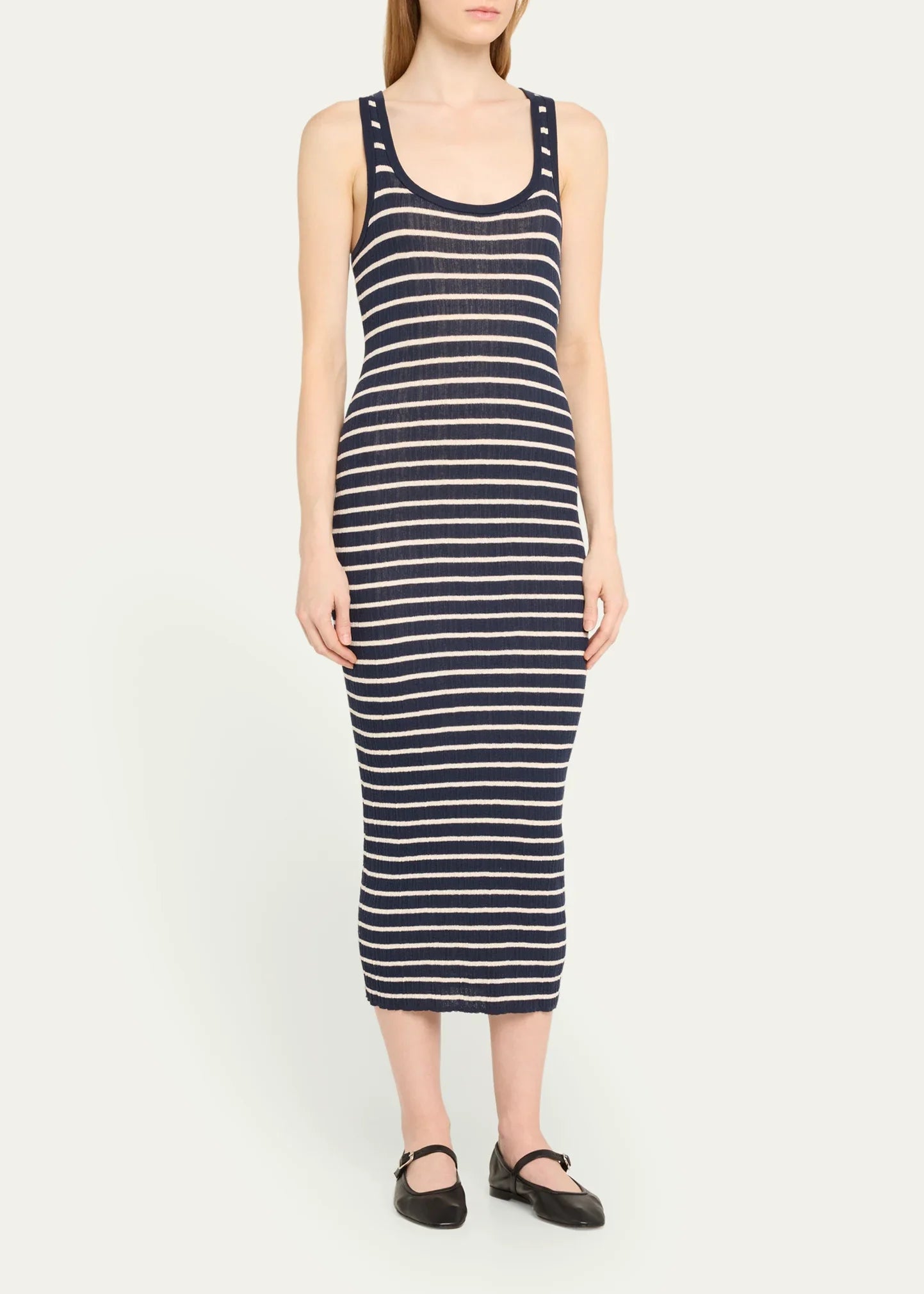 Iris Stripe Knit Midi Dress