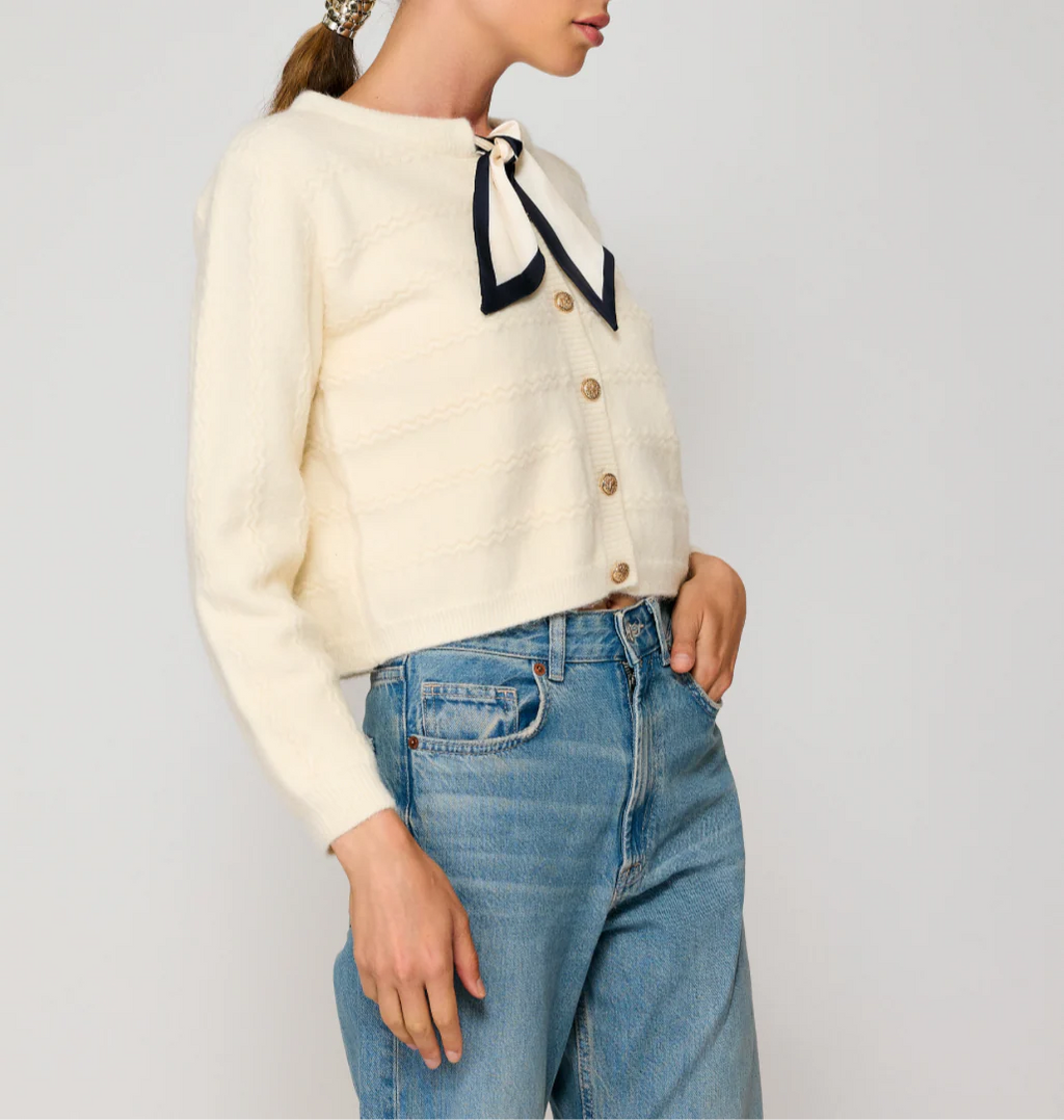 Cream Agnes Scarf Sweater