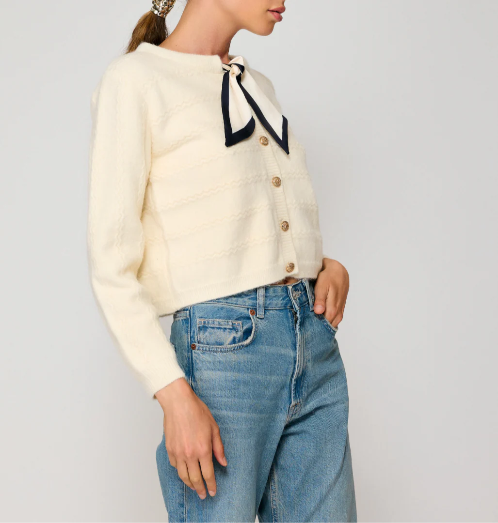 Cream Agnes Scarf Sweater