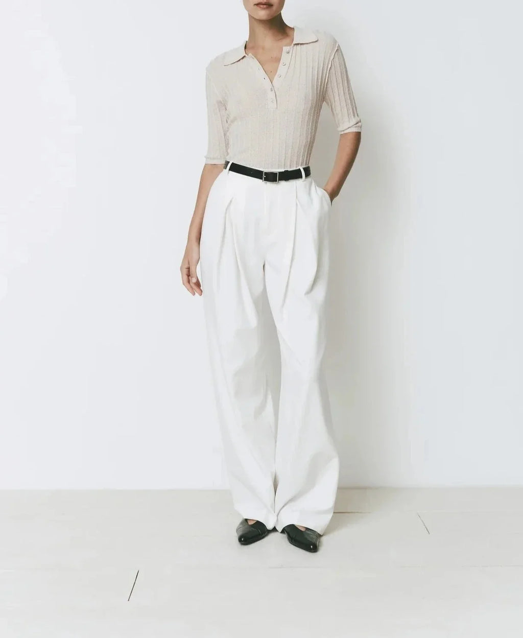White Drape Pant