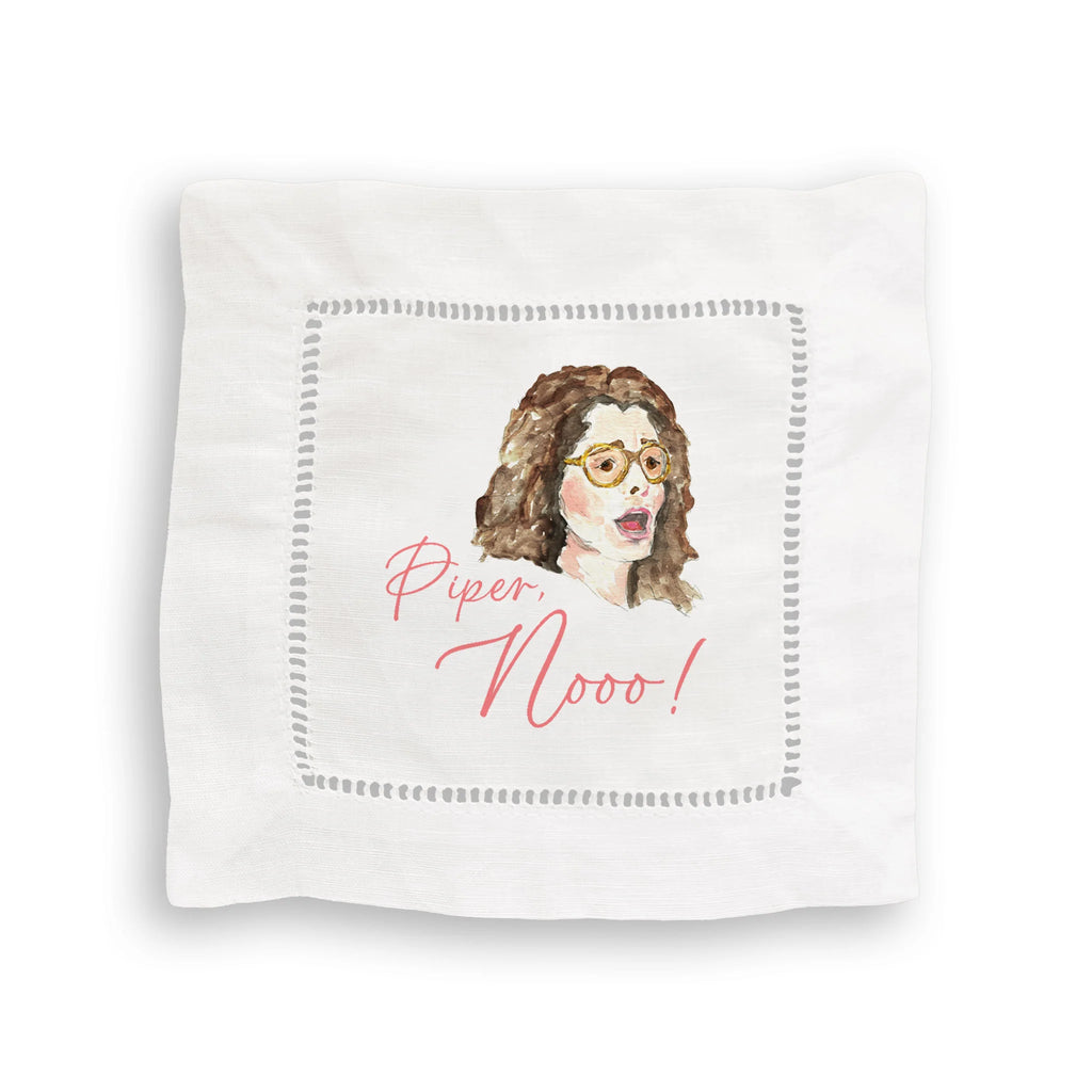 White Lotus Mixed Linen Cocktail Napkin Set