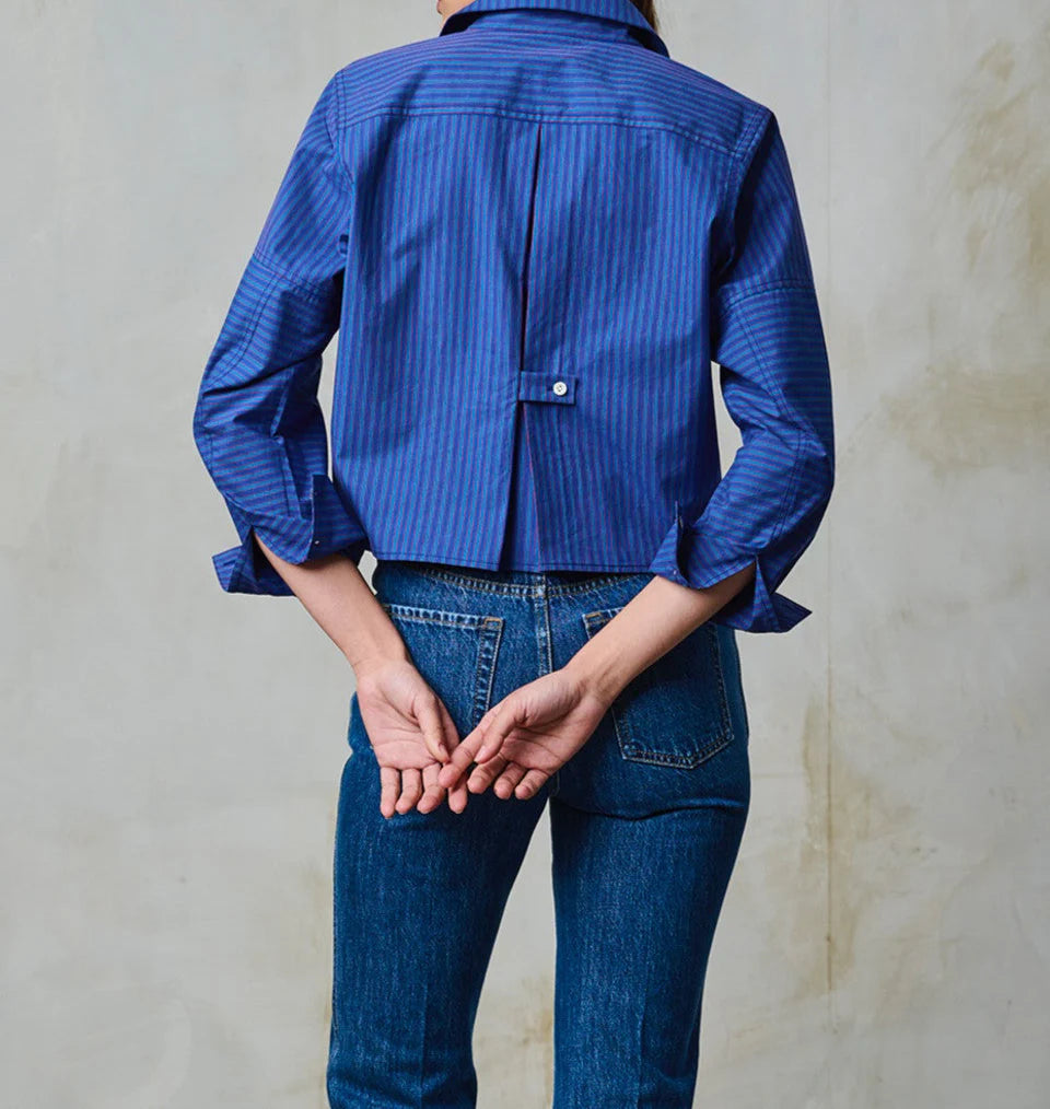 Denim Wine Stripe Amita Top