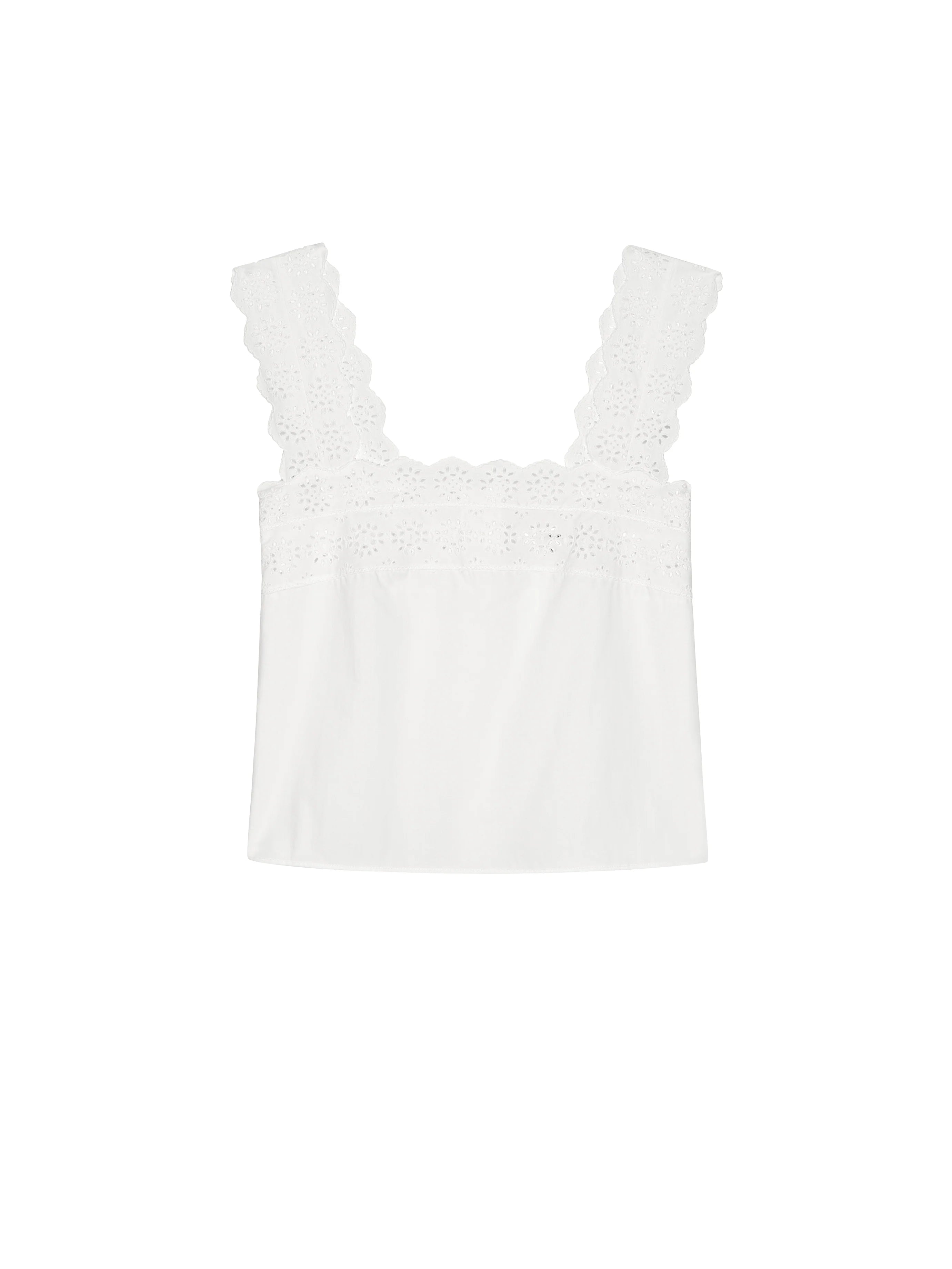 White Eyelet Tank
