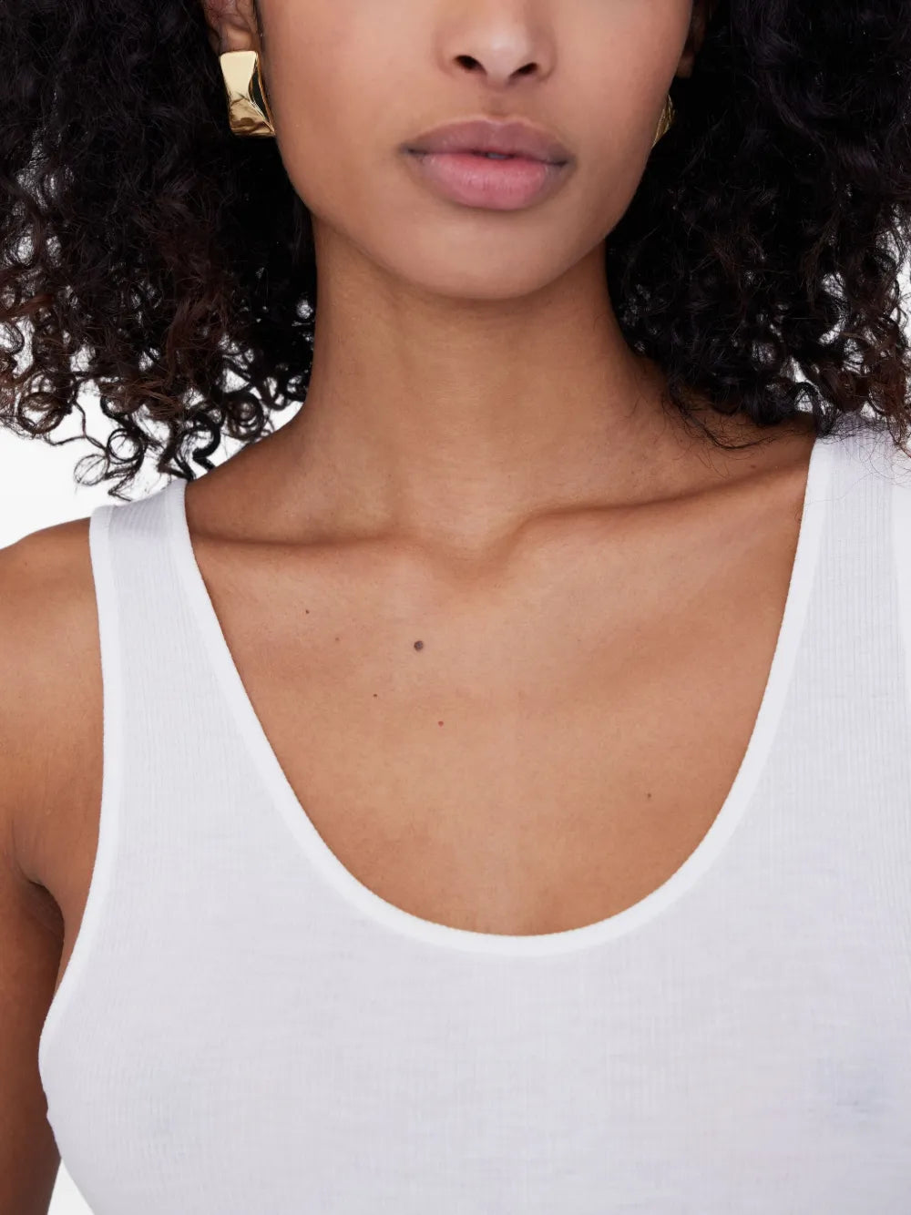 Gold Curved Rectangle Earrings