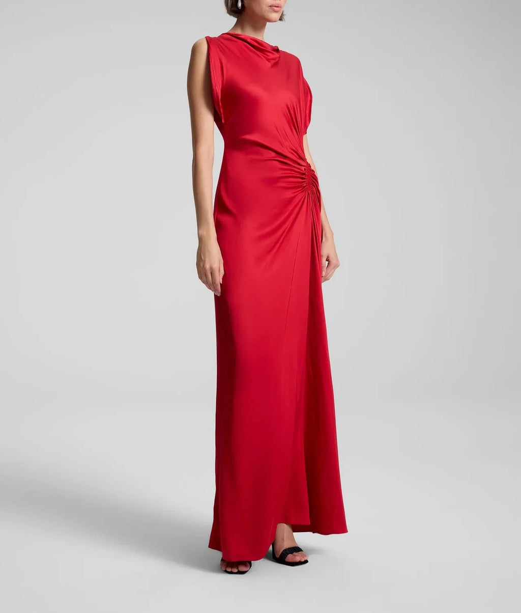 Red Nadia Satin Gown