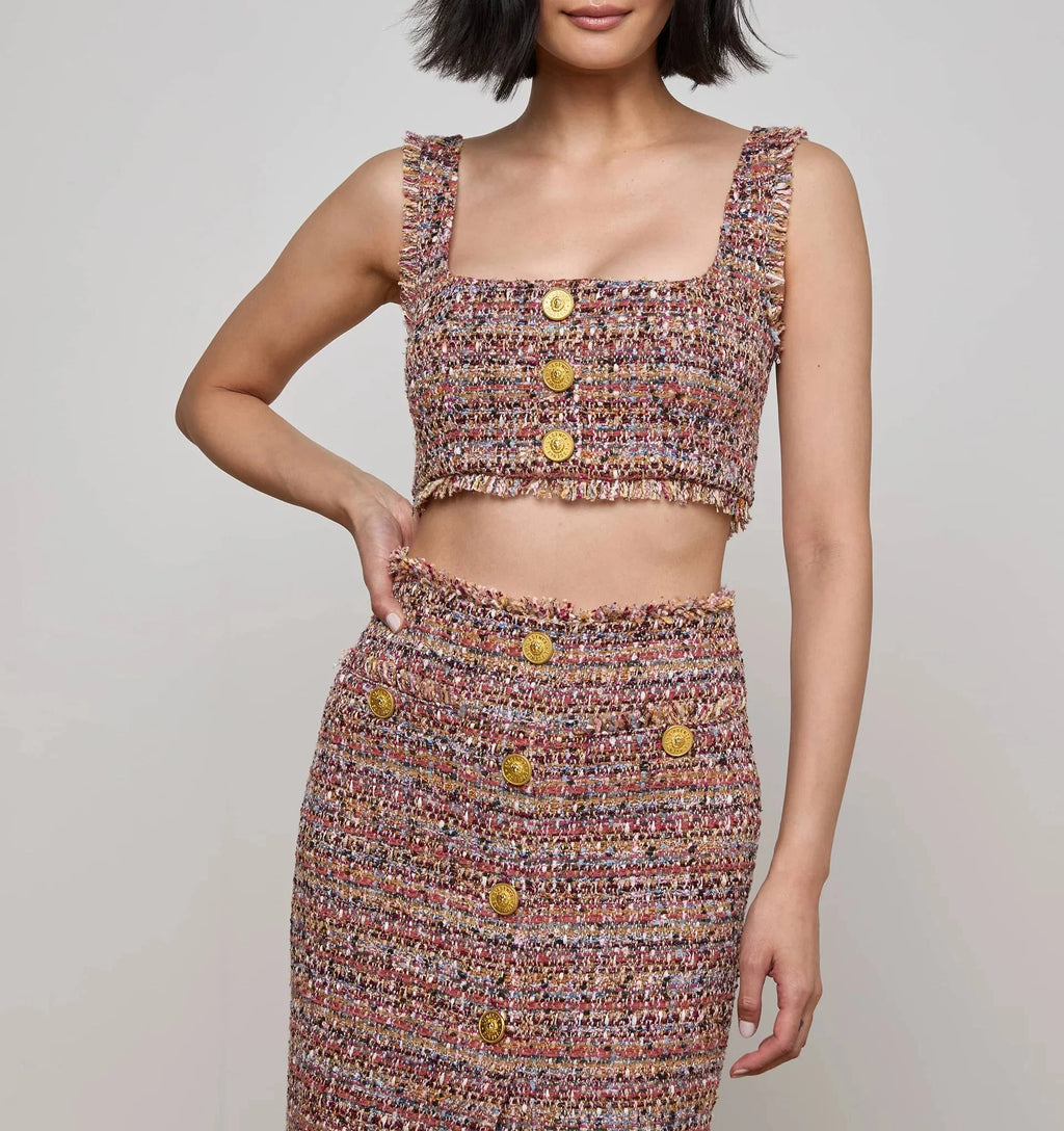 Mauve Tweed Maylin Bralette Top