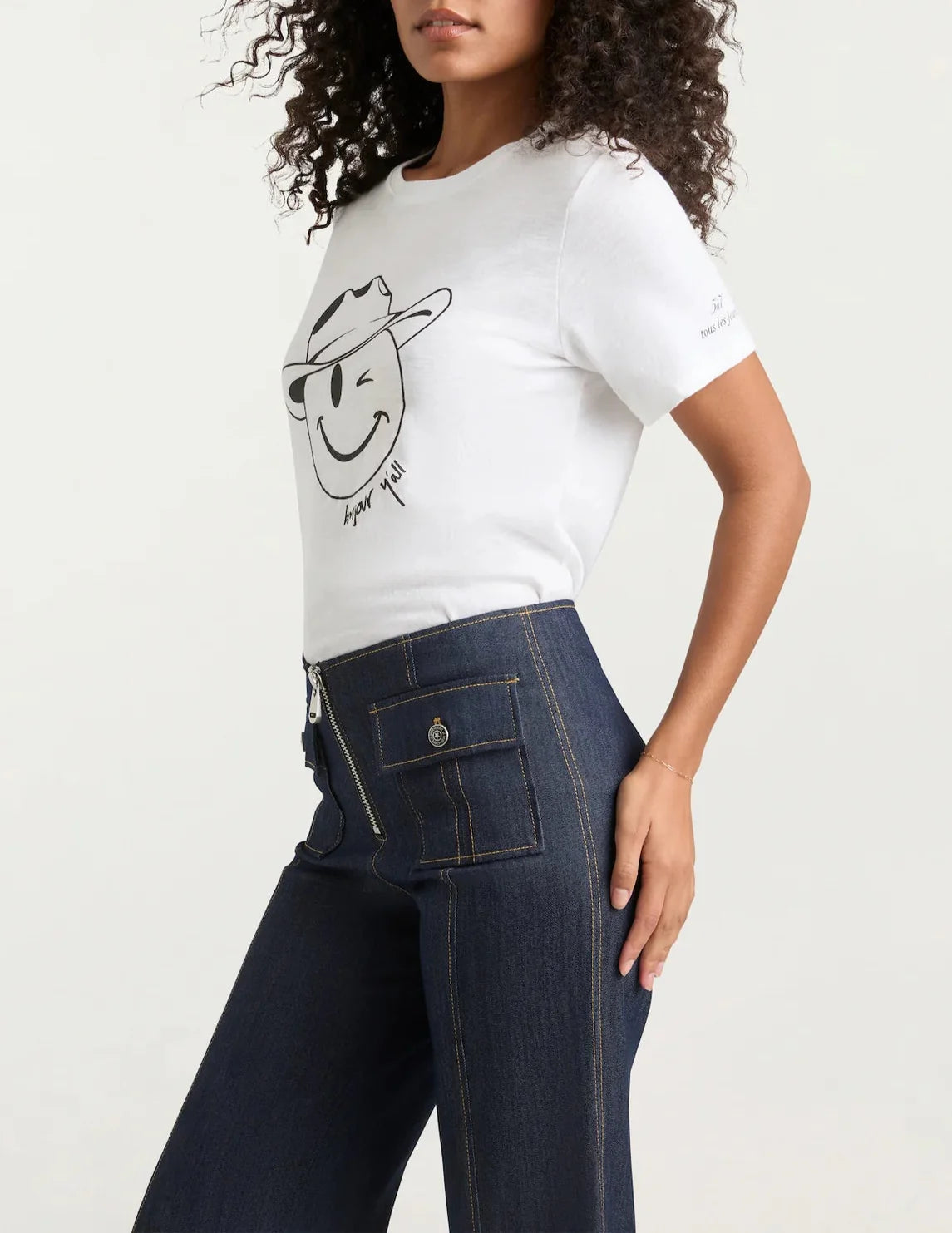 Bonjour Yall Smiley Tee