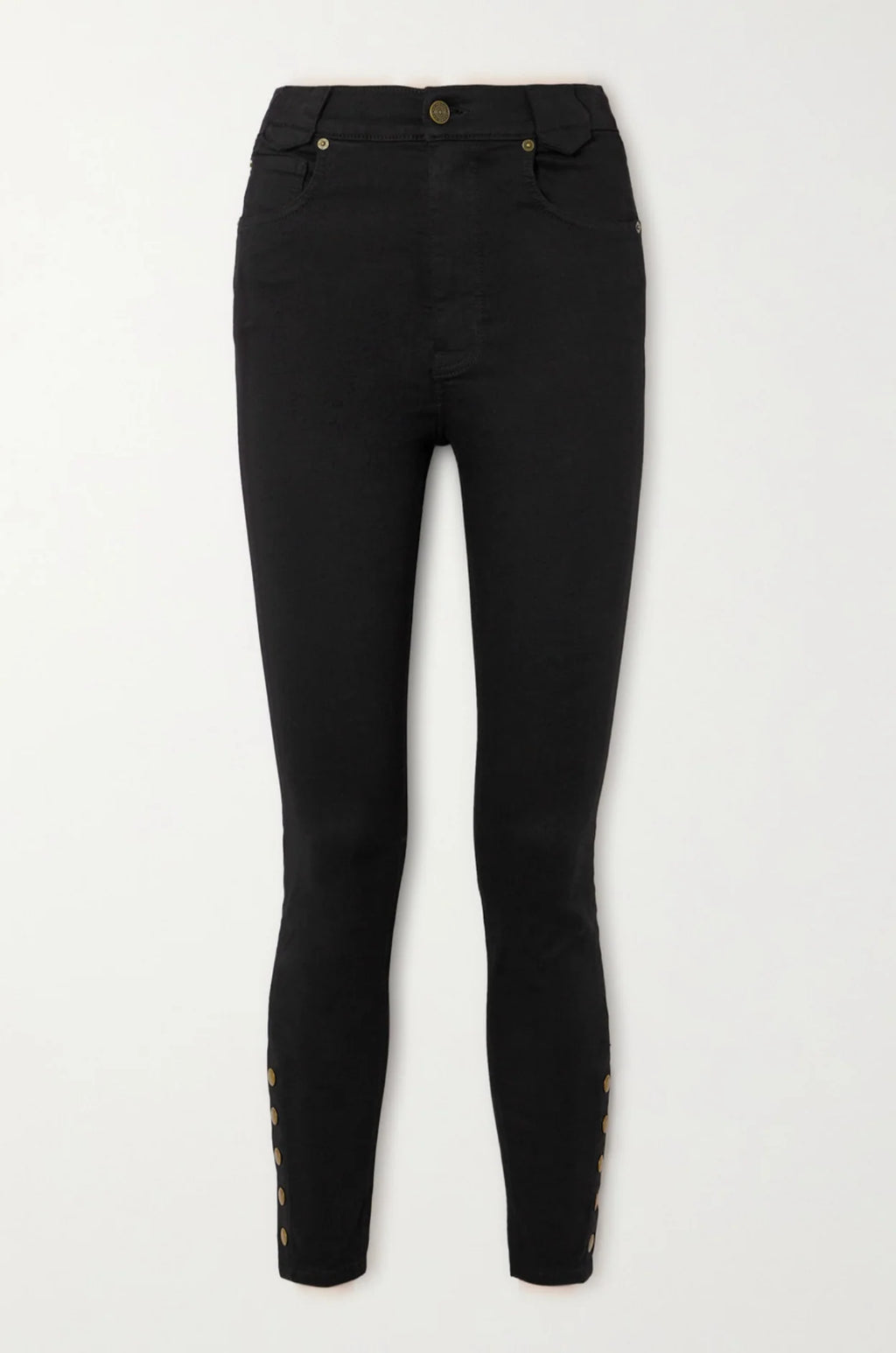 Black Snapped Denim Legging