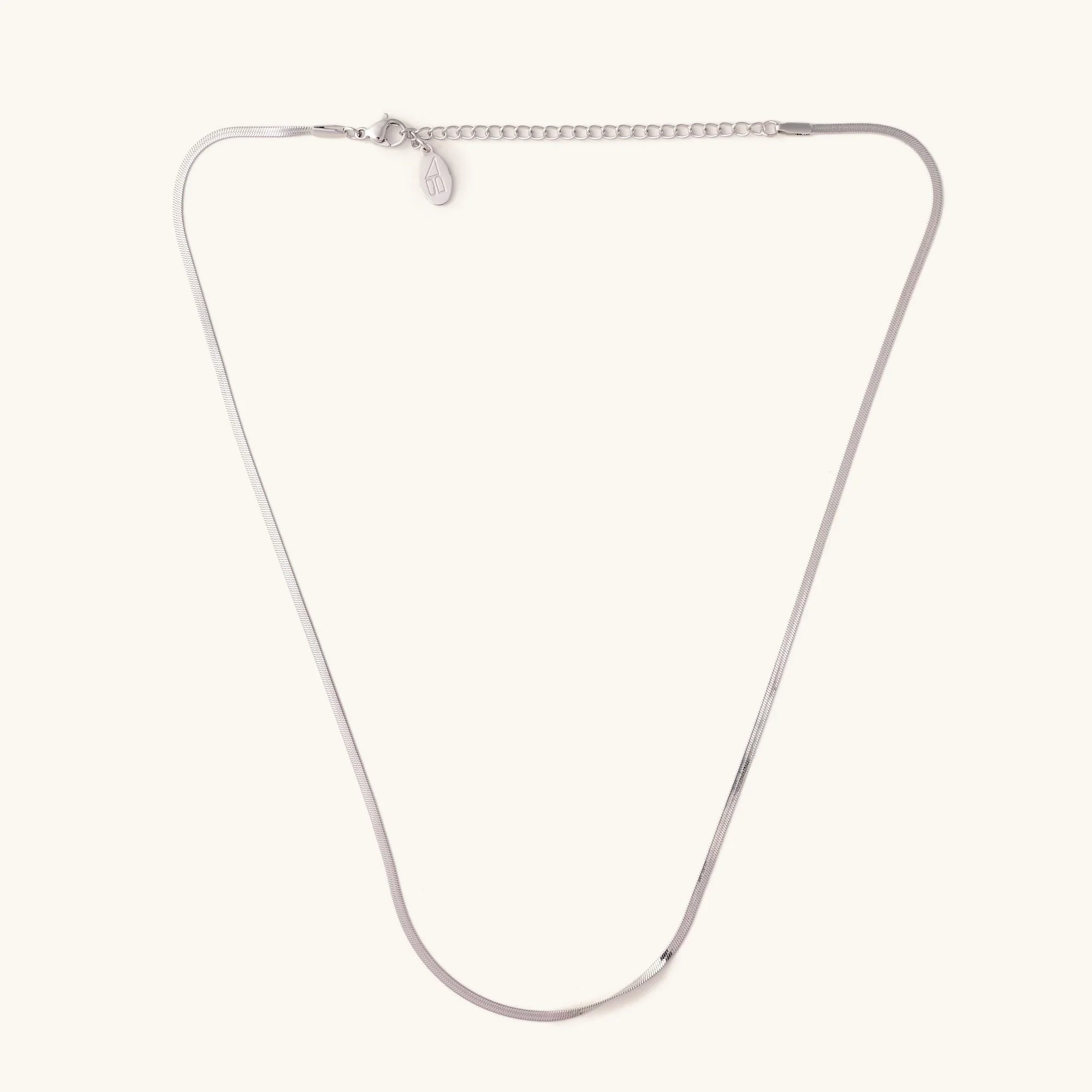 Silver Micro Herringbone Necklace
