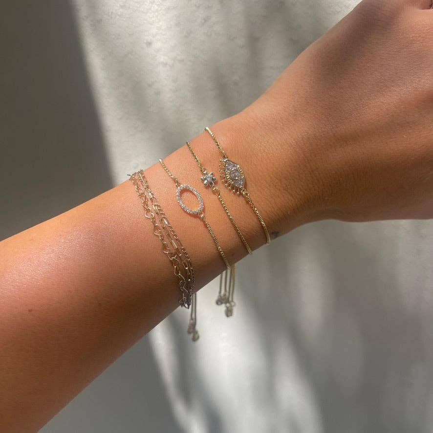 Ari Crystal Oval Adjustable Bracelet