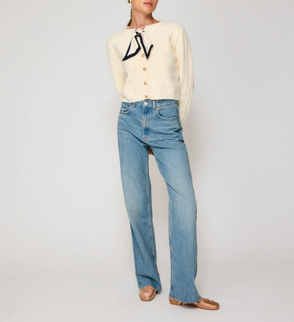 Cream Agnes Scarf Sweater