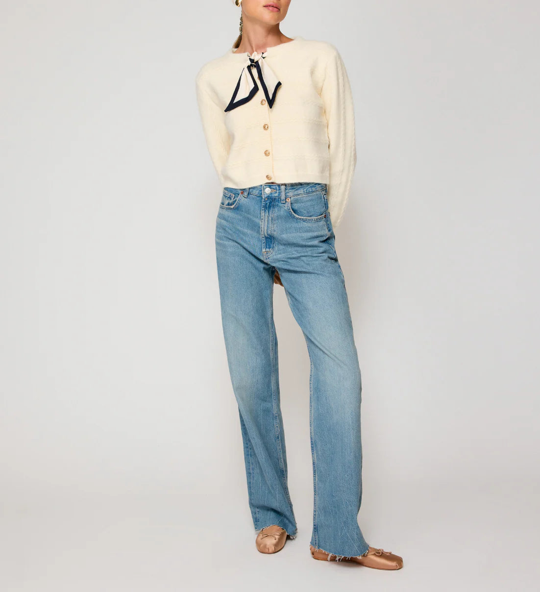 Cream Agnes Scarf Sweater