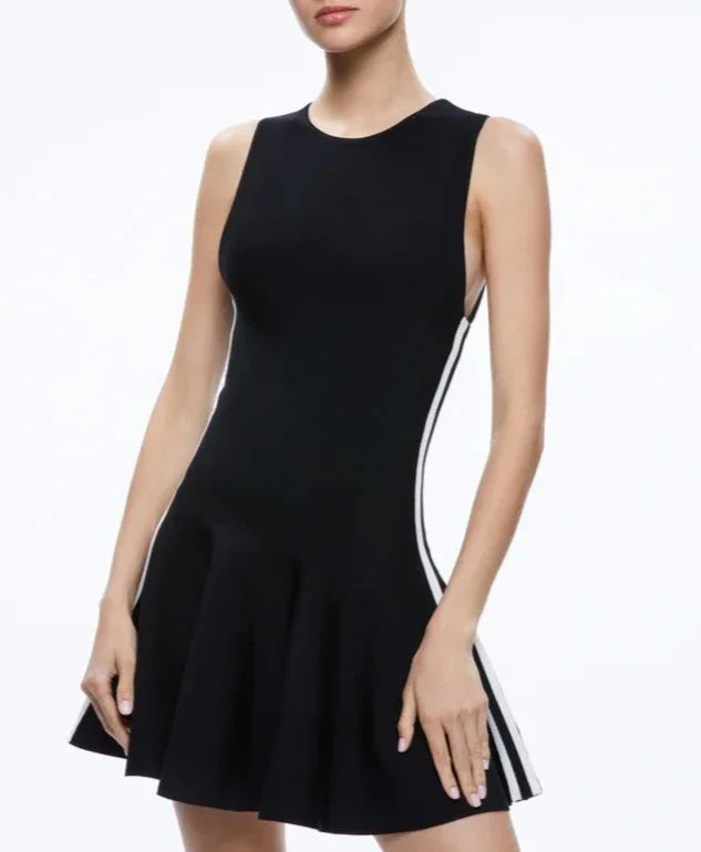 Black Kimi Side Stripe Mini Dress
