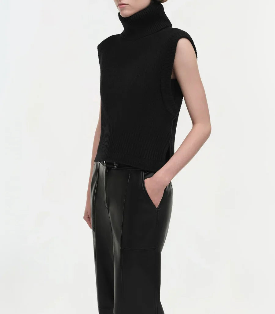 Black Maple Wool Cashmere Top