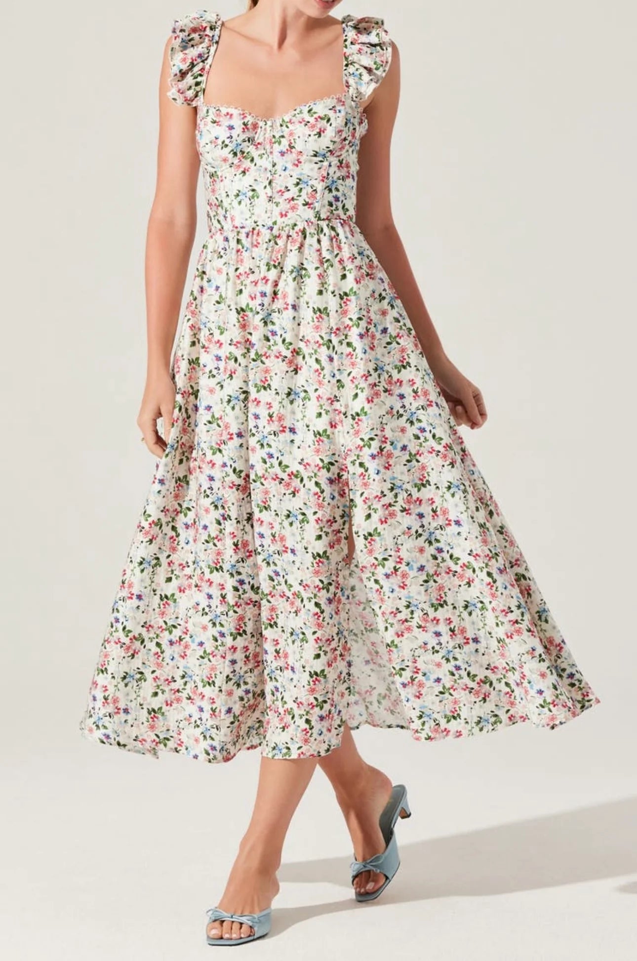Ivory Multi Floral Wedelia Dress
