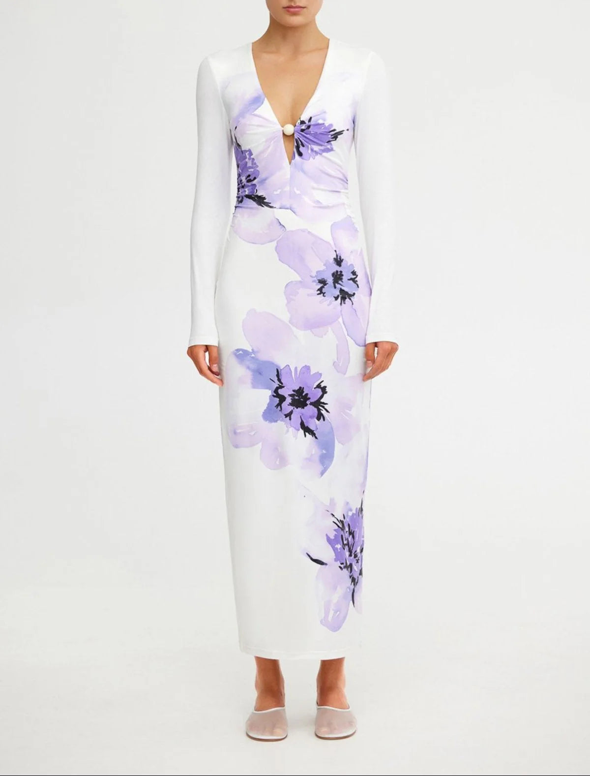 Pearl Botanic Long Sleeve Maxi Dress