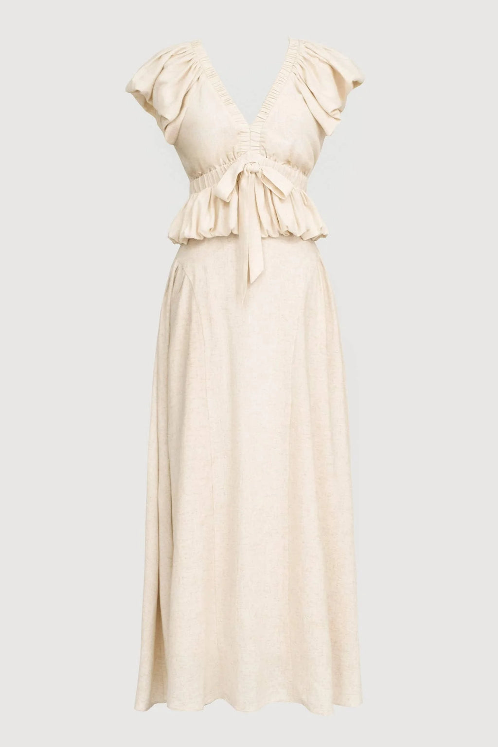 Bubble Sleeve linen Crop Top