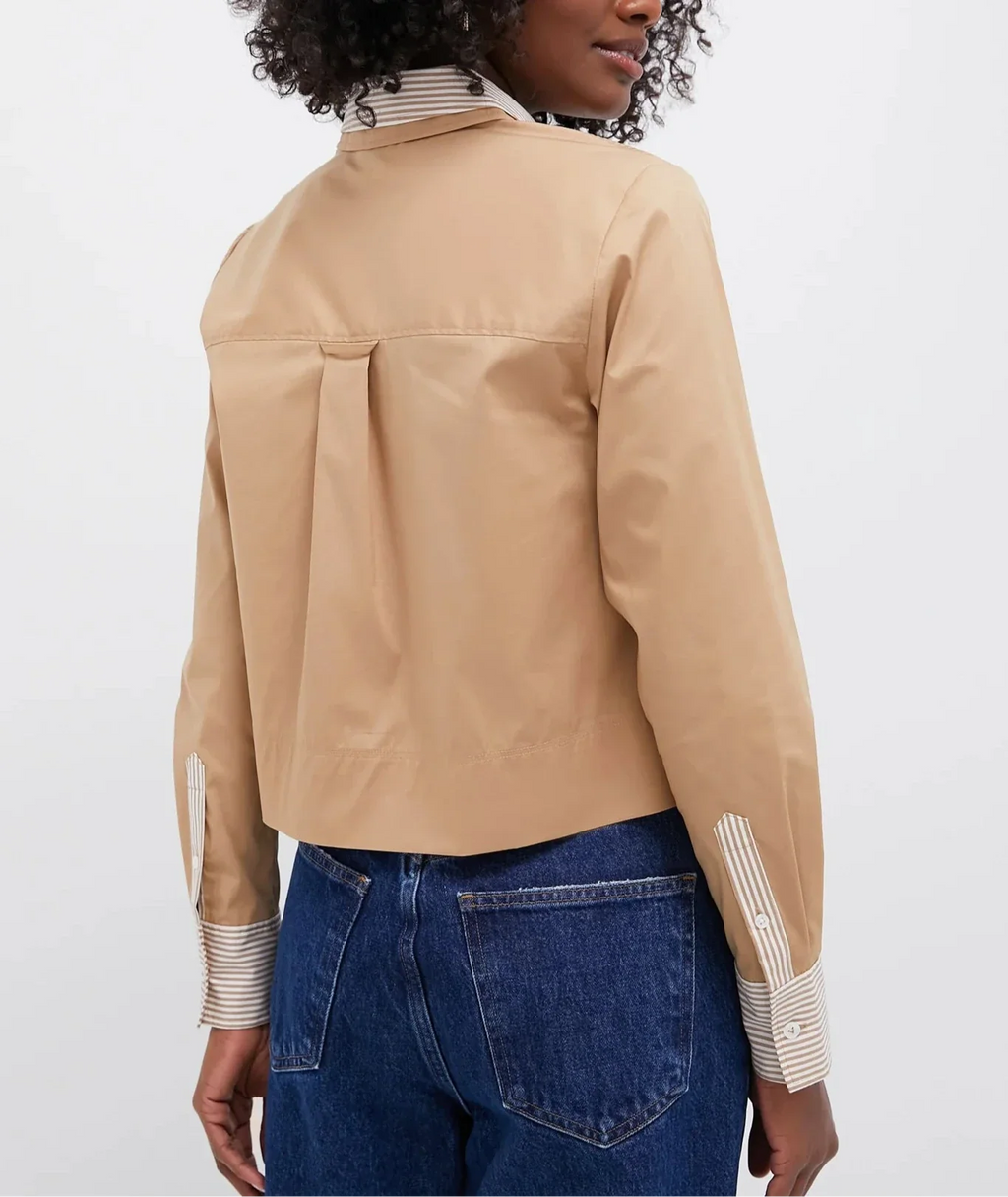 Khaki Maia Double Collar Top