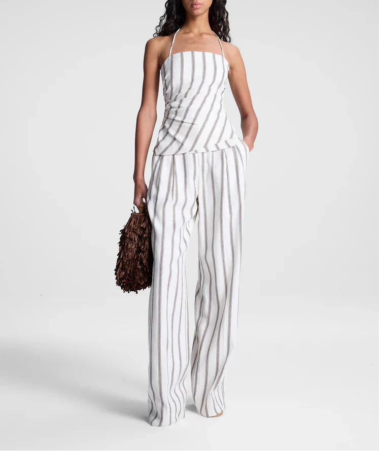 Cream Stripe Charles Pant