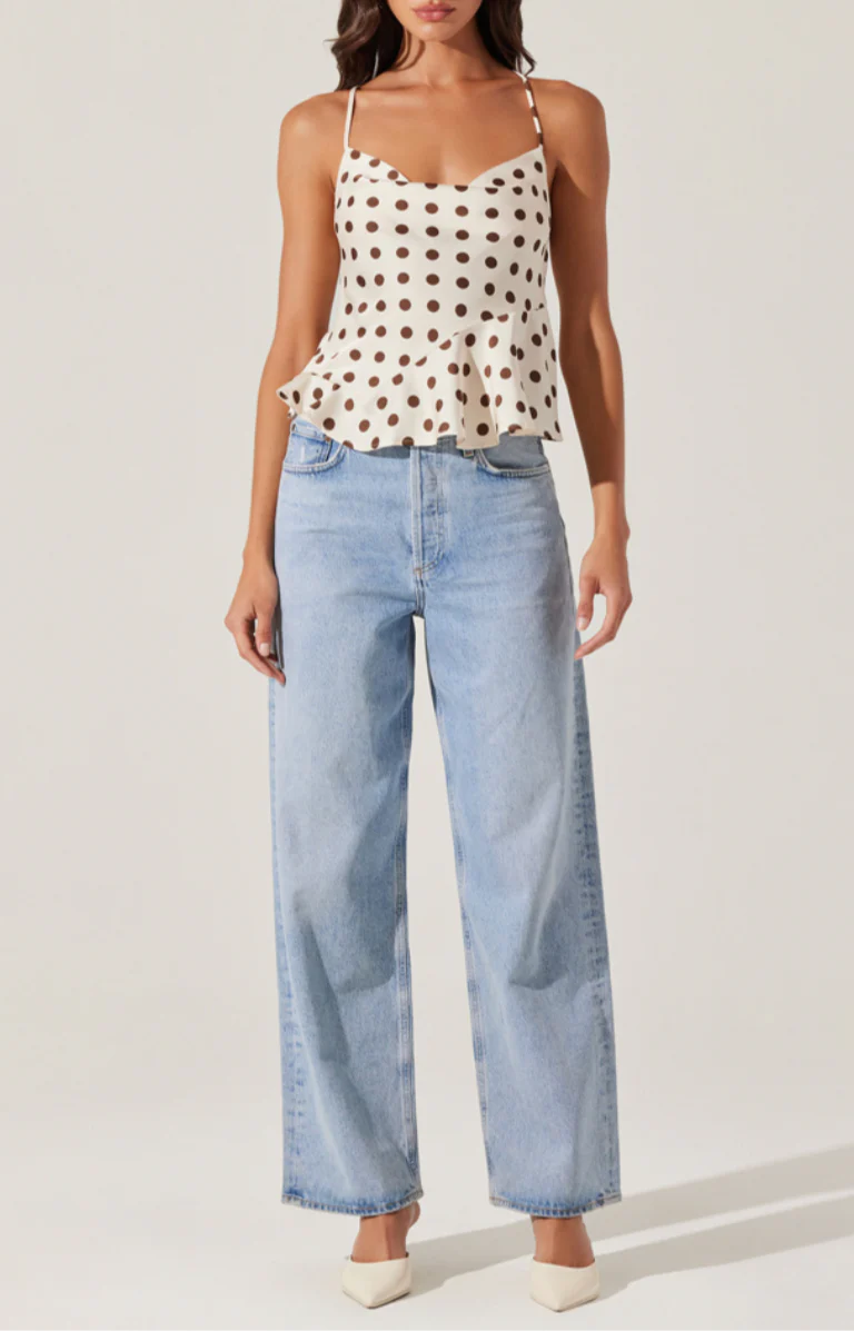 Brown Polka Dot Everli Top