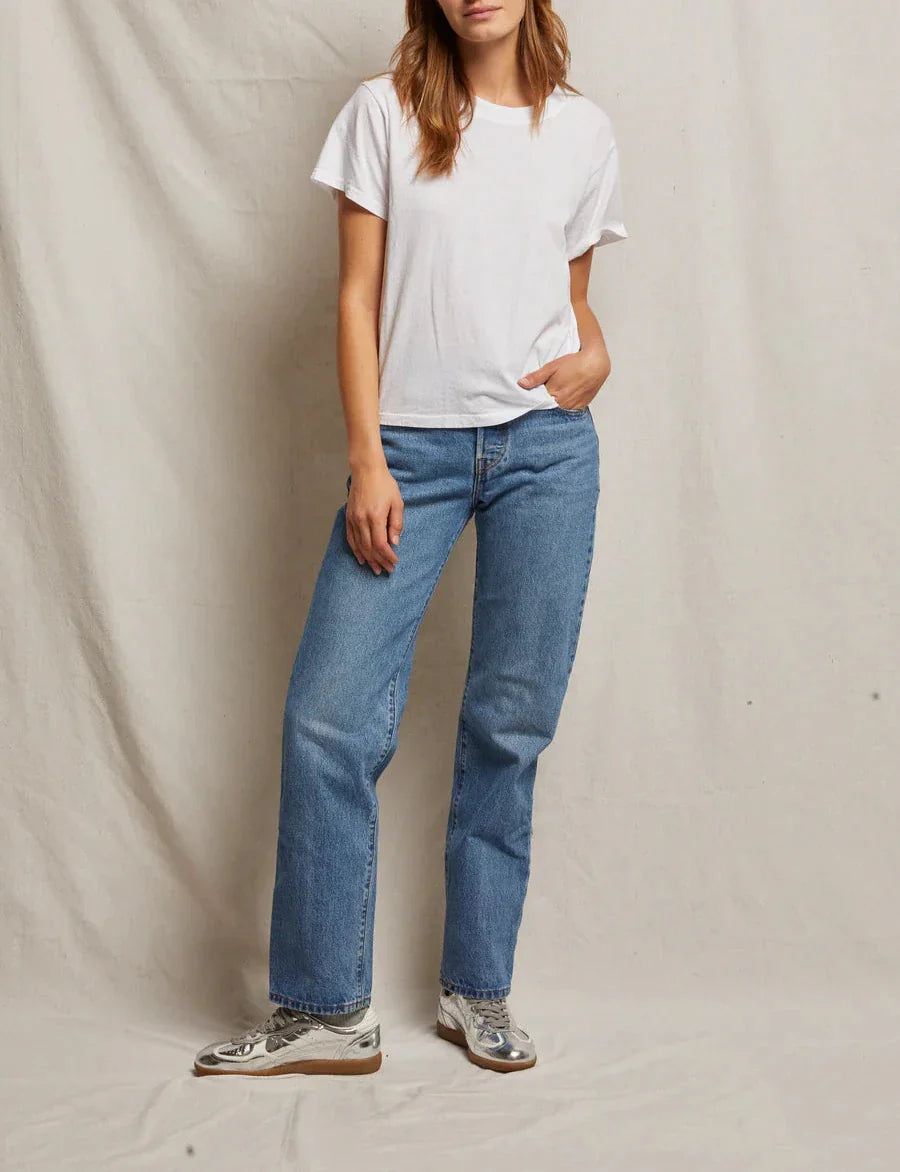 White Ruby Cotton Boxy Crew Tee