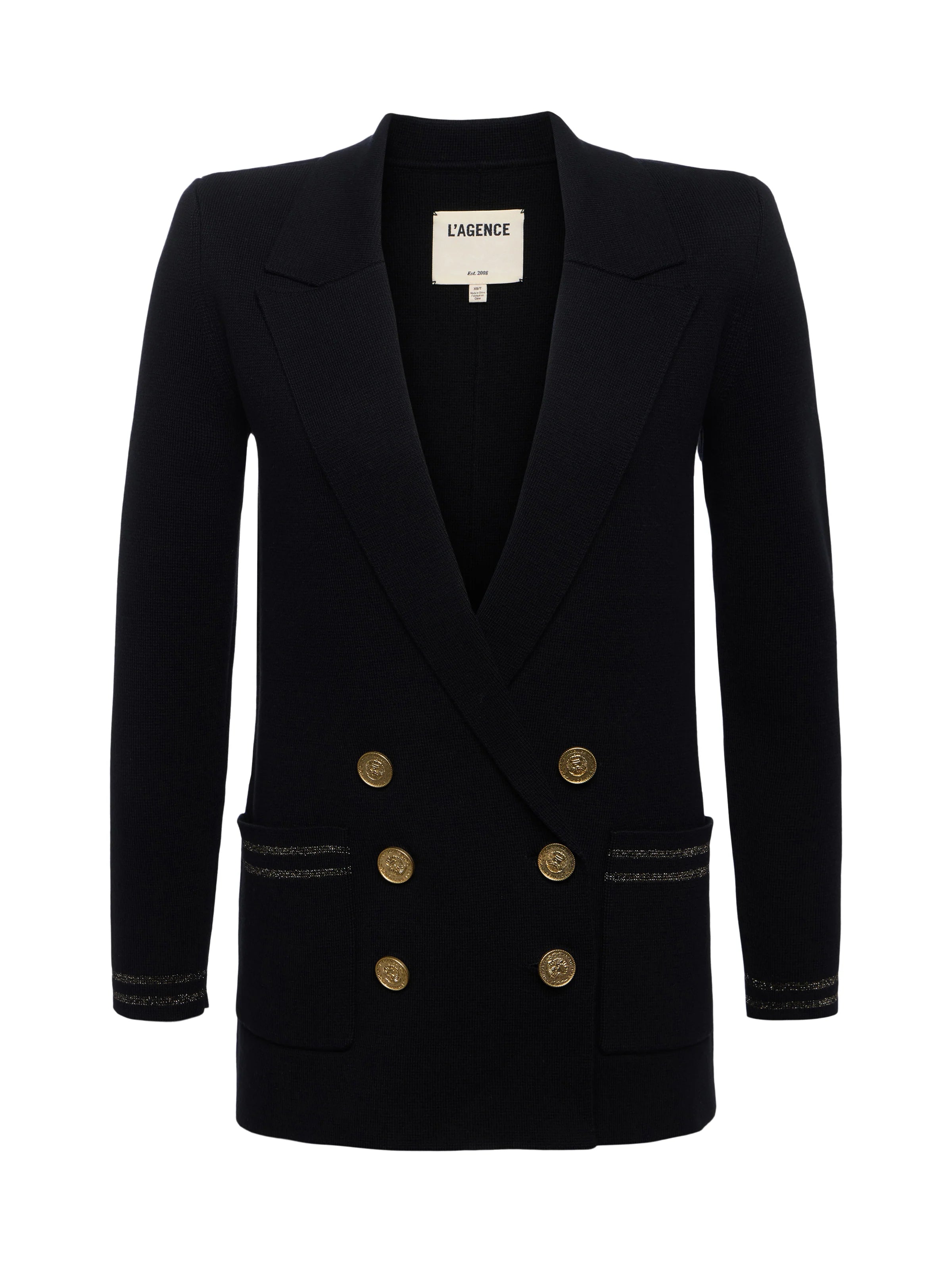 Black Eileen Boyfriend Knit Blazer