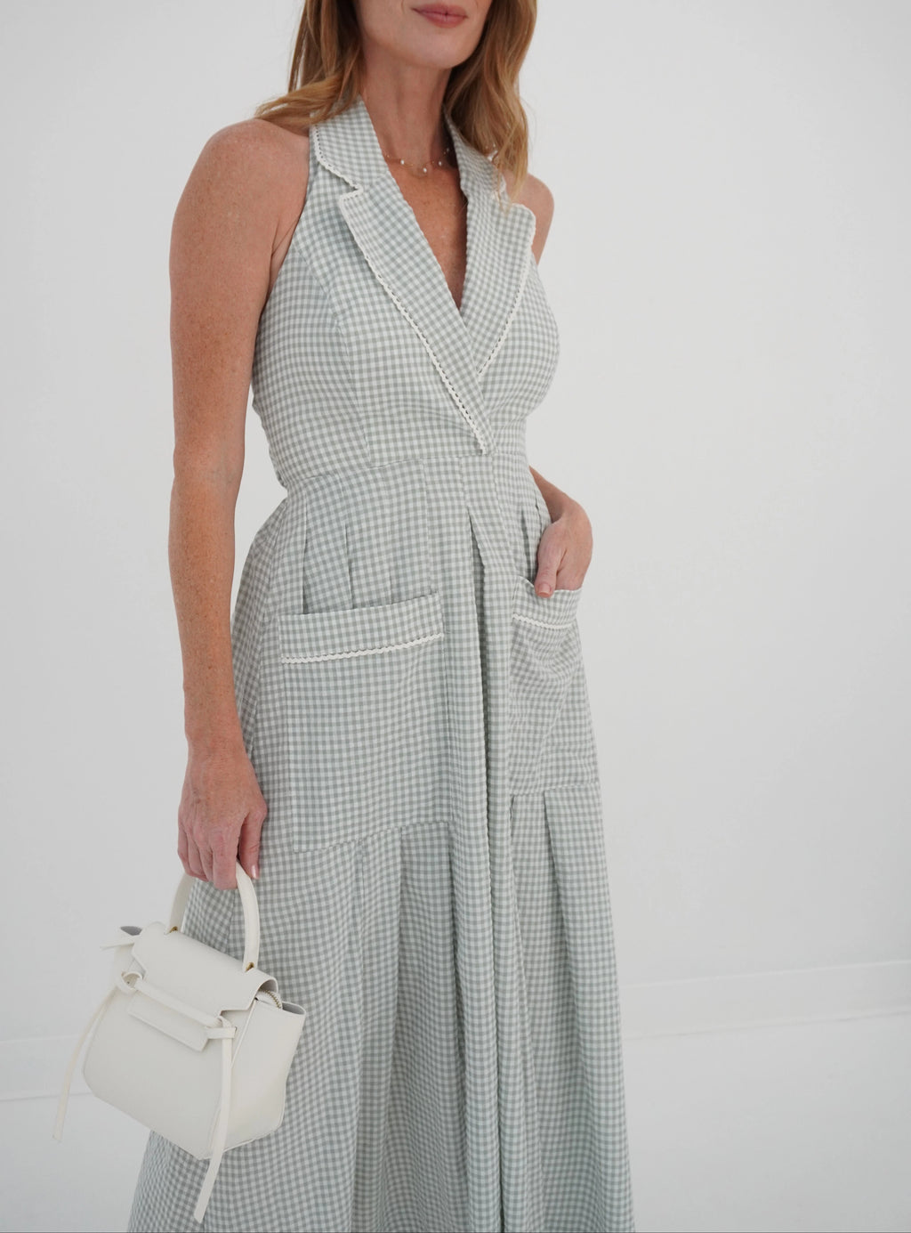 Sage Halter Midi Dress