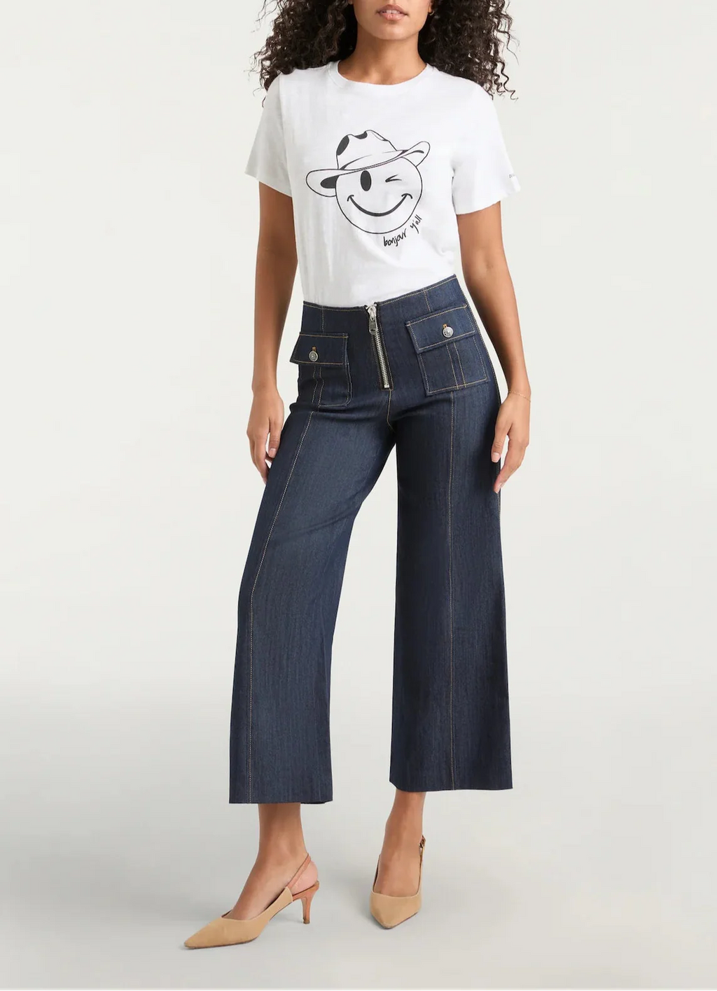 Bonjour Yall Smiley Tee