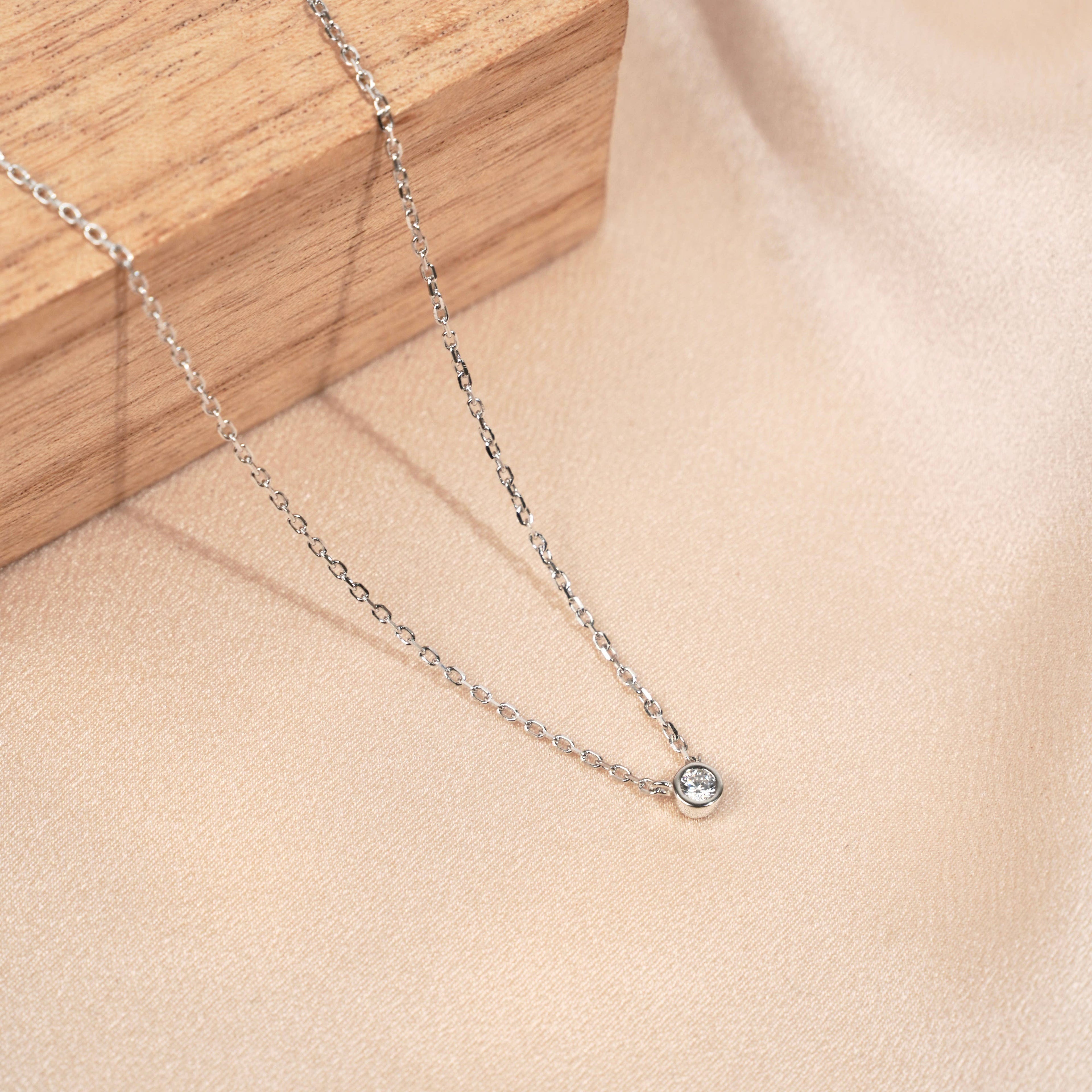 18k Gold Plated Diamond Pendant Necklace