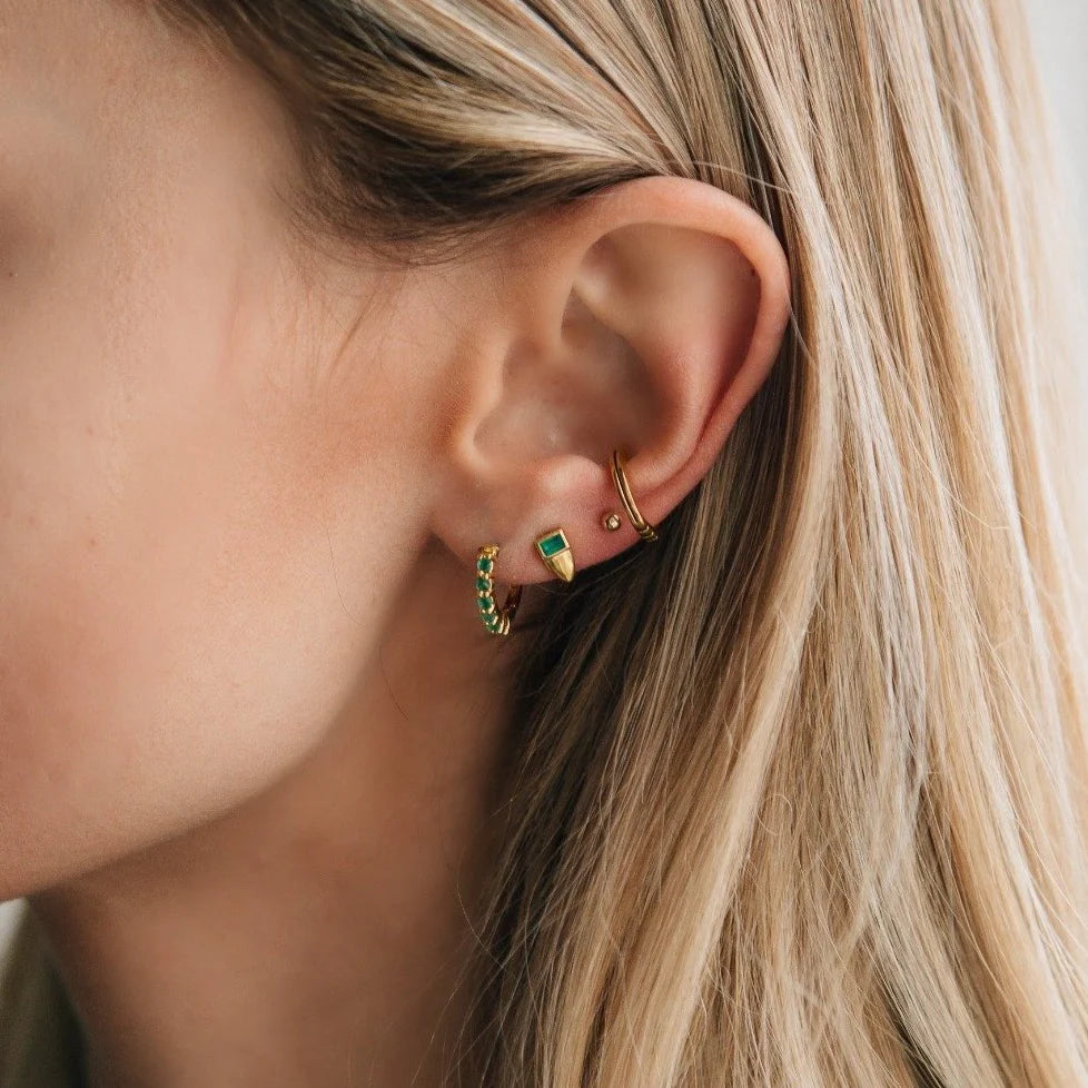 Emerald Foxy Stud Earrings