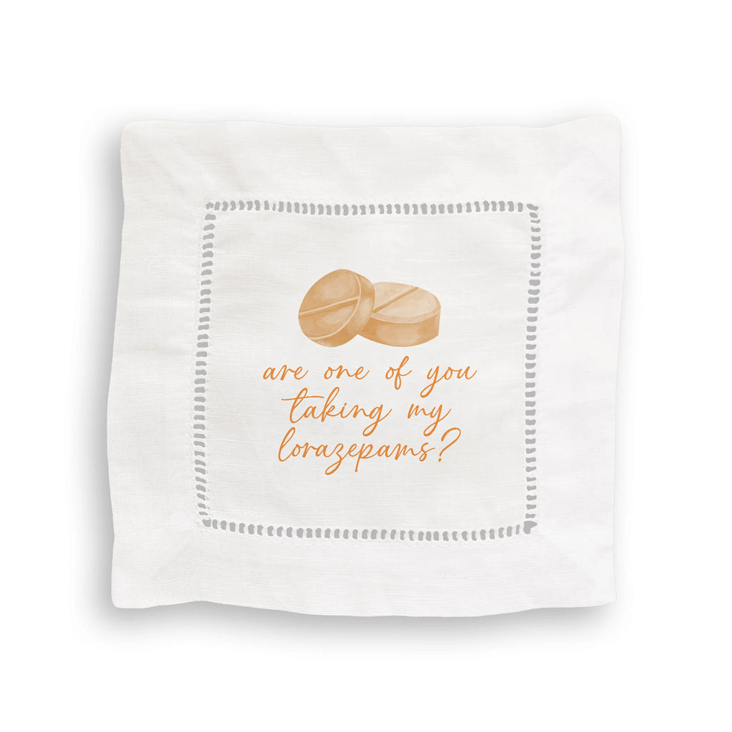 White Lotus Mixed Linen Cocktail Napkin Set